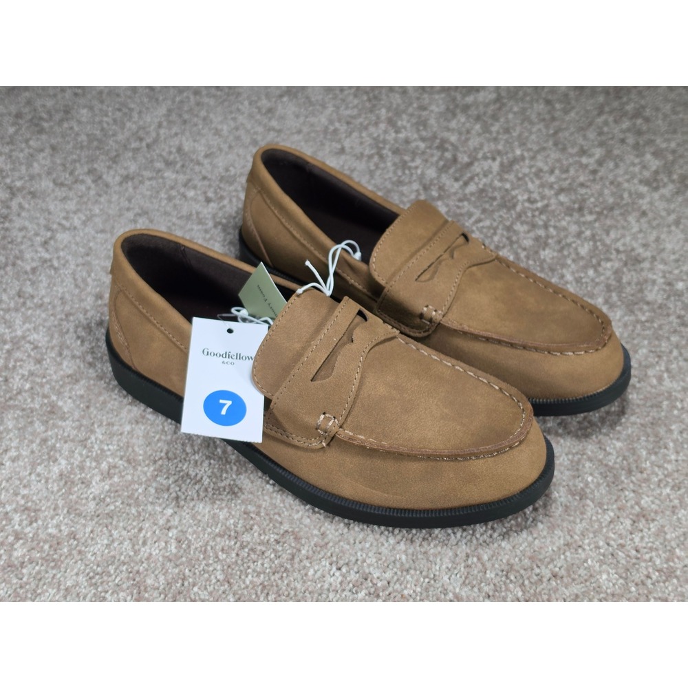 Goodfellow & Co Mens Orson‎ Brown Penny Loafers Memory Foam Shoes Size 7